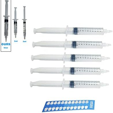 RapidEffects - (5) 10ml Teeth Whitening 44% Gel Syringes - With Shade Guide
