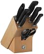Four Star Knife Block Natural Wood with 8 Pieces Cutlery Set