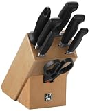 Four Star Knife Block Natural Wood with 8 Pieces Cutlery Set