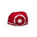Little Miss Purple Hand Crocheted Flower Beanie Hat for Baby Girls - 0 to 6 Mos. - Red with White Flower