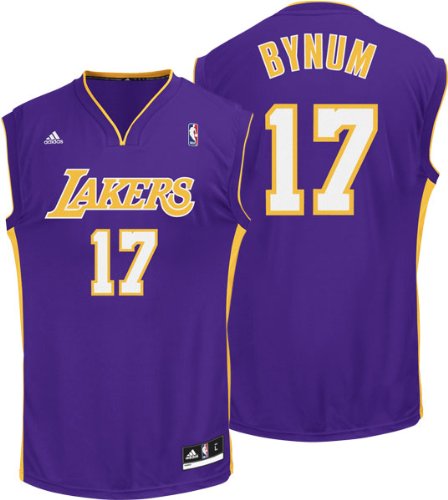 Andrew Bynum Purple Adidas Revolution 30 NBA Replica Los Angeles Lakers Youth Jersey