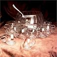 OPTIC PUNCH SET - OPTIC GLASS PUNCH SET, 12 CUPS, BOWL AND LADLE