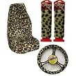Leopard Print Plush Auto Accessory Package Accessories Seat Covers
