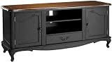 Provence Media Cabinet, 26Hx60W, BLACK CHSNT TOP