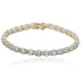 18k Yellow Gold Plated Sterling Silver Blue Topaz Bracelet, 7.25"