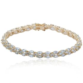 18k Yellow Gold Overlay Sterling Silver Blue Topaz Bracelet, 7.25 by Amazon.com Collection