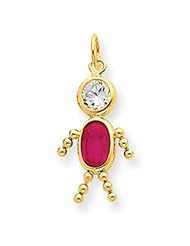 14k Gold July Boy Birthstone Charm