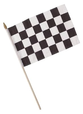 Creative Converting 12 Count Cloth Flag, 8 x 12", Black/White