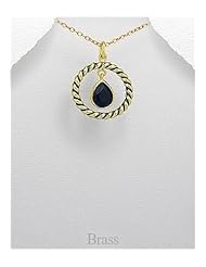 Colored Enamel Pendant Necklace In Brass