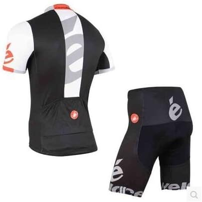 2015 Outdoor Sports Pro Team Men's Short Sleeve Cervelo Black Cycling Jersey and Shorts Set (Suit, L)