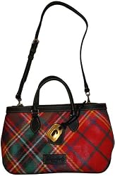 Women's Dooney & Bourke Purse East West Handle Top Zip Crimson Plaid