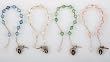 Bracelet with Blue or Clear Beads, Crucifix, and Heart Shaped Centerpiece - MADE IN ITALY
