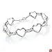 Sterling Silver & Diamond Hearts Bracelet - 7.5