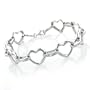 Sterling Silver & Diamond Hearts Bracelet - 7.5"