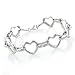 Sterling Silver & Diamond Hearts Bracelet - 7.5"