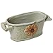 MyGift Country Rustic Green Ceramic Bucket Trough Style Flower Design Succulent Planter/Flower Pot