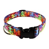 Colorful Zigsaw Medium Designer Dog Collar