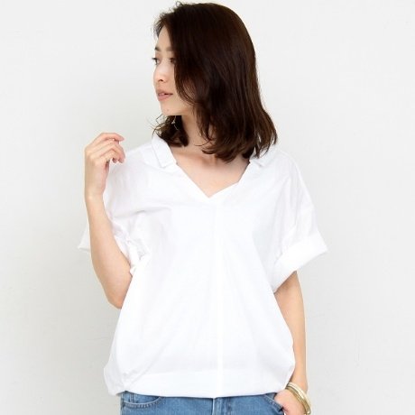 ビューティ＆ユース(レディース）（BEAUTY&YOUTH） BY コットンタイプライタースキッパー5分袖シャツ