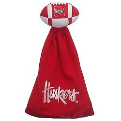 Nebraska Cornhuskers Plush NCAA Football with Attached Security Blanket by Coed Sportswear