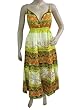 Cotton Beach Dress Yellow Orange Embroidered Maxi Dresses for Women