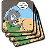 Sharks Favorite Book - Moby Dick - Set Of 4 Ceramic Tile Coasters