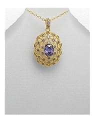 CZ Pendant Necklace In Sterling Silver