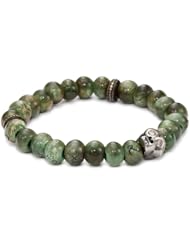Borgioni Skull on Sanskrit Buffalo Bone with Protection Prayer Bracelet