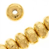 22K Gold Plated Thick Heishe Spacers Beads 4.5mm x 2.5mm (100)
