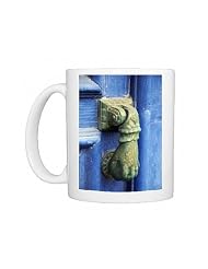 Buy Photo Mugs of Decorative door knocker hand design, Roscoff, Brittany, France from...