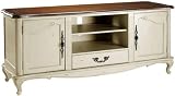 Provence Media Cabinet, 26Hx60W, WHITE CHSNT TOP
