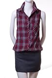 My Story Button Down Sleeveless Dress Red Plaid