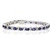 10k White Gold Oval Cut Lab Created Sapphire Bracelet, 7