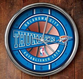Oklahoma City Thunder Chrome Clock