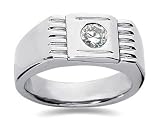 0.50 CTW Men's Diamond Ring in 14K White Gold