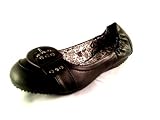Womens Leather Ballerina Ballet Flats Studded Buckle Shoes 3 Colors Availabe