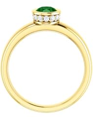 10K Yellow Gold 7.00x5.00mm Oval Cut Chrome Tourmaline and Diamond Ring -- LIFETIME WARRANTY