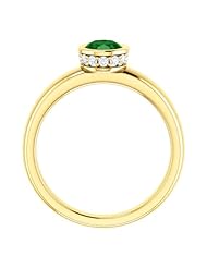 18K Yellow Gold 7.00x5.00mm Oval Cut Chrome Tourmaline and Diamond Ring -- LIFETIME WARRANTY