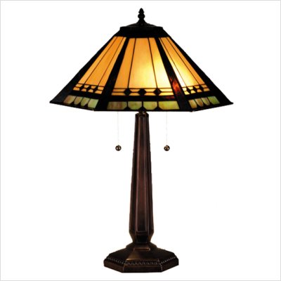 41VnVRrk9oL Meyda Tiffany 82313 Table Lamp, Mahogany Bronze Finish with White
