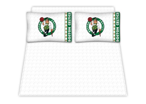 Best Quality Micro Fiber Sheet Set - Boston Celtics NBA /Color White Size Queen