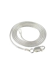 Sterling Silver Italian 1.1mm Round Chain Snake Link Necklace Sizes 16" 18" 20"