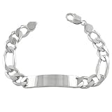 Solid & Heavy 925 Sterling Silver Engravable Mens 9 Inch Id Bracelet