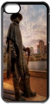 iPhone 5C Cases the stevie ray vaughan memorial statue in austin, Hardshell Statue Of Liberty Cases Sexyass, {Black}