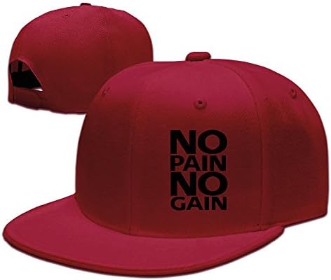 No Pain No Gain Adjustable Snapback Baseball Cap - Red