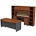 Bush Business Furniture Series C 72W Bowfront Desk with 72W Credenza, Hutch & (2) half-width Bookcases