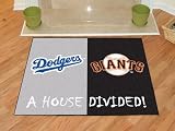 Los Angeles Dodgers MLB - San Francisco Giants House Divided Rugs 34" X 45"