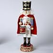 Elaborate Wooden Fleur-De-Lis Drummer Christmas Nutcracker 16"