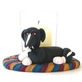 Whippet Cozy Up Votive-Black and White