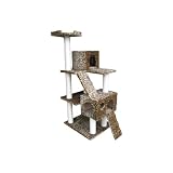 27 x 23 x 63H Cat Furniture Cat Scratching Tower - Cheetah Print
