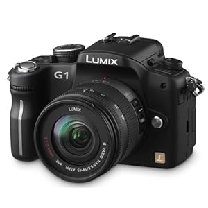 Panasonic Lumix DMC-G1K SLR-Digitalkamera (12 Megapixel, LiveView) schwarz inkl. Lumix G Vario 14-45 mm/ F3,5-5,6 asph./ OIS Objektiv