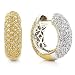 14K White & Yellow 2.00ct Diamond Pave Reversible Hoop Earrings